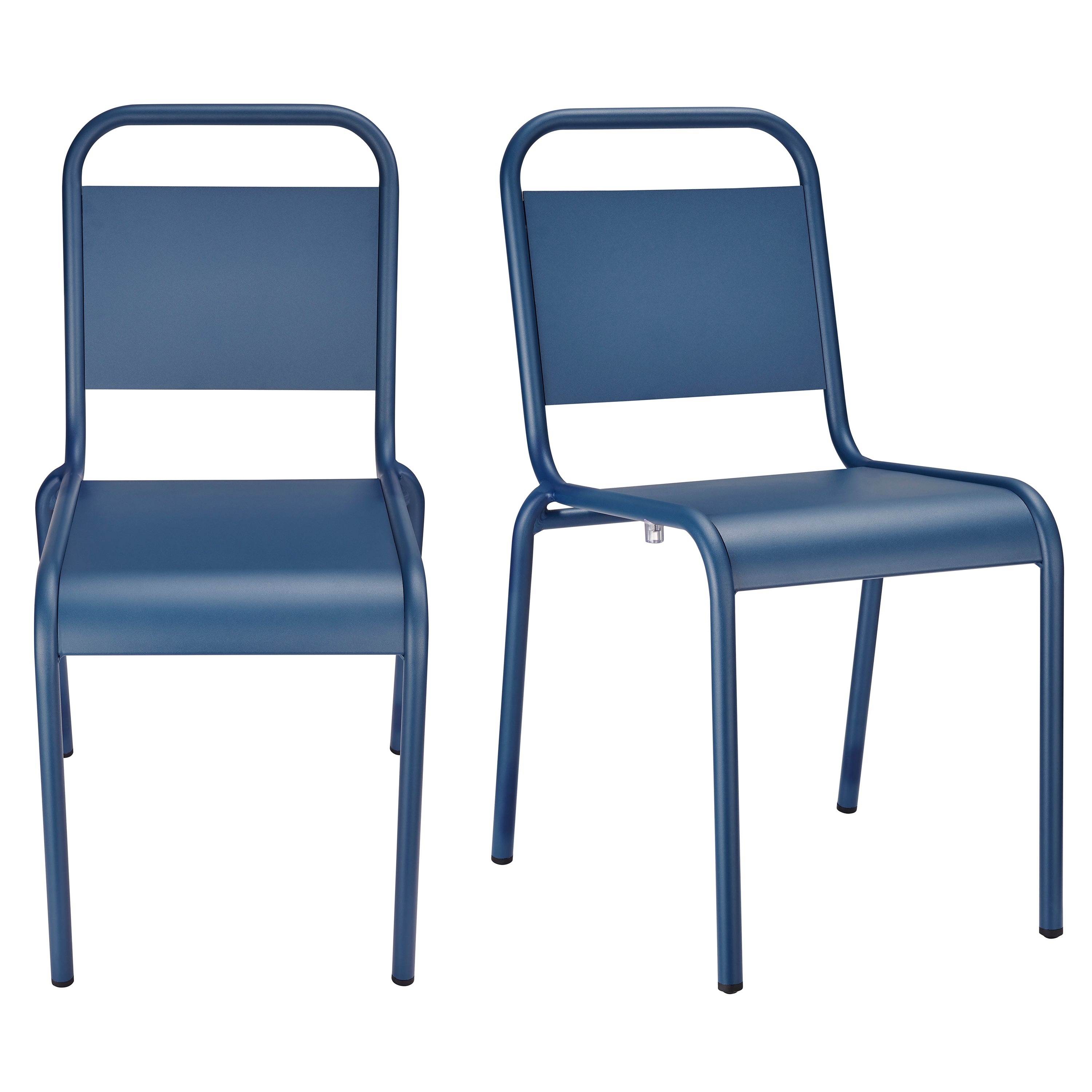 Otis Stackable Outdoor Side Chair in Dark Blue - Set of 2