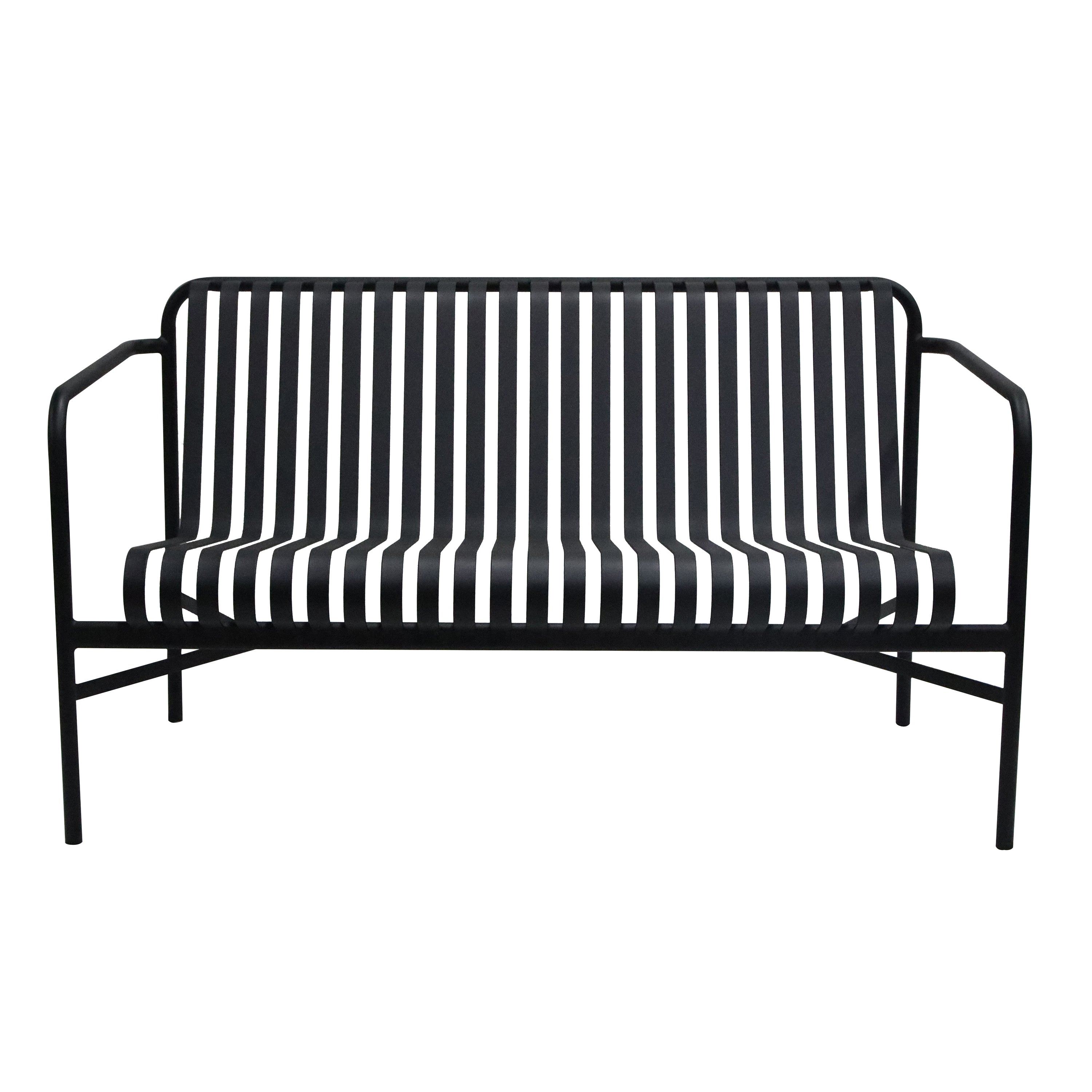 Enid Outdoor Loveseat in Black - Set of 1