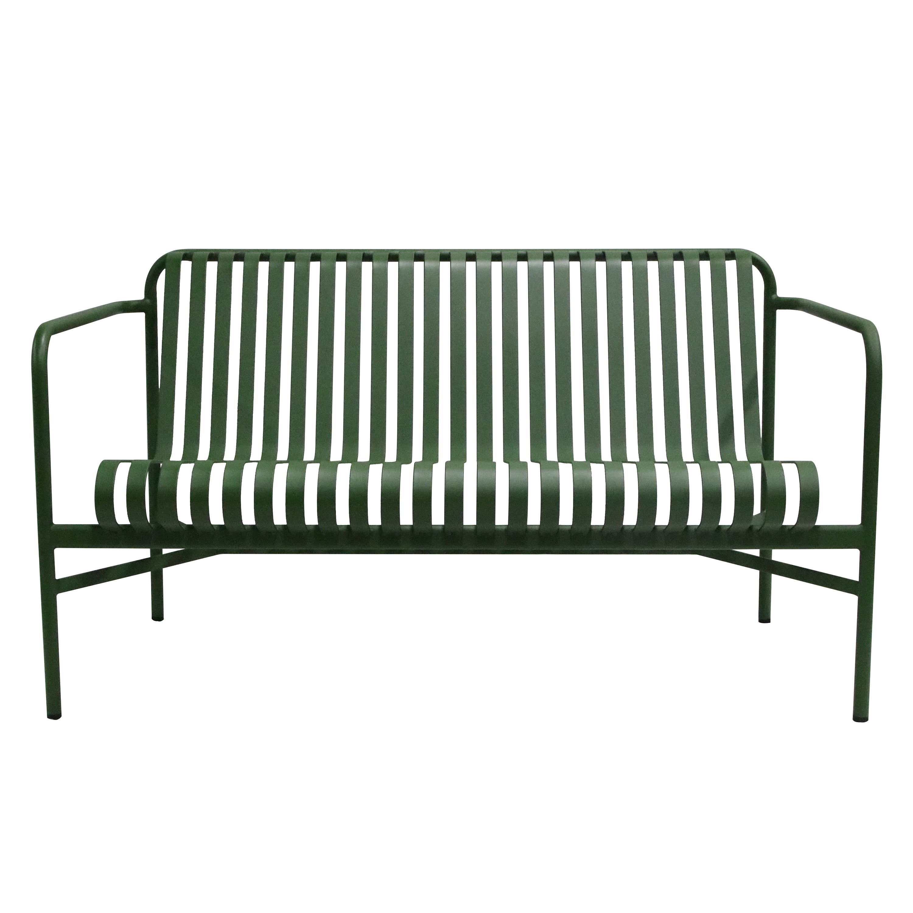 Enid Outdoor Loveseat in Dark Green - Set of 1