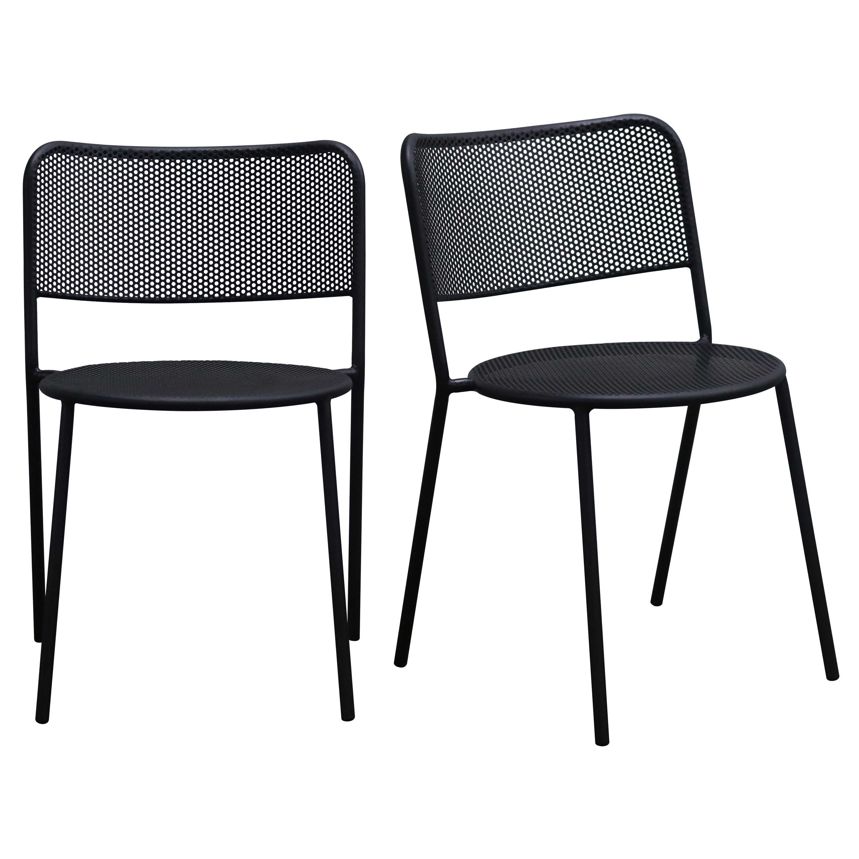 Nansen Outdoor Side Chair in Black - Set of 2