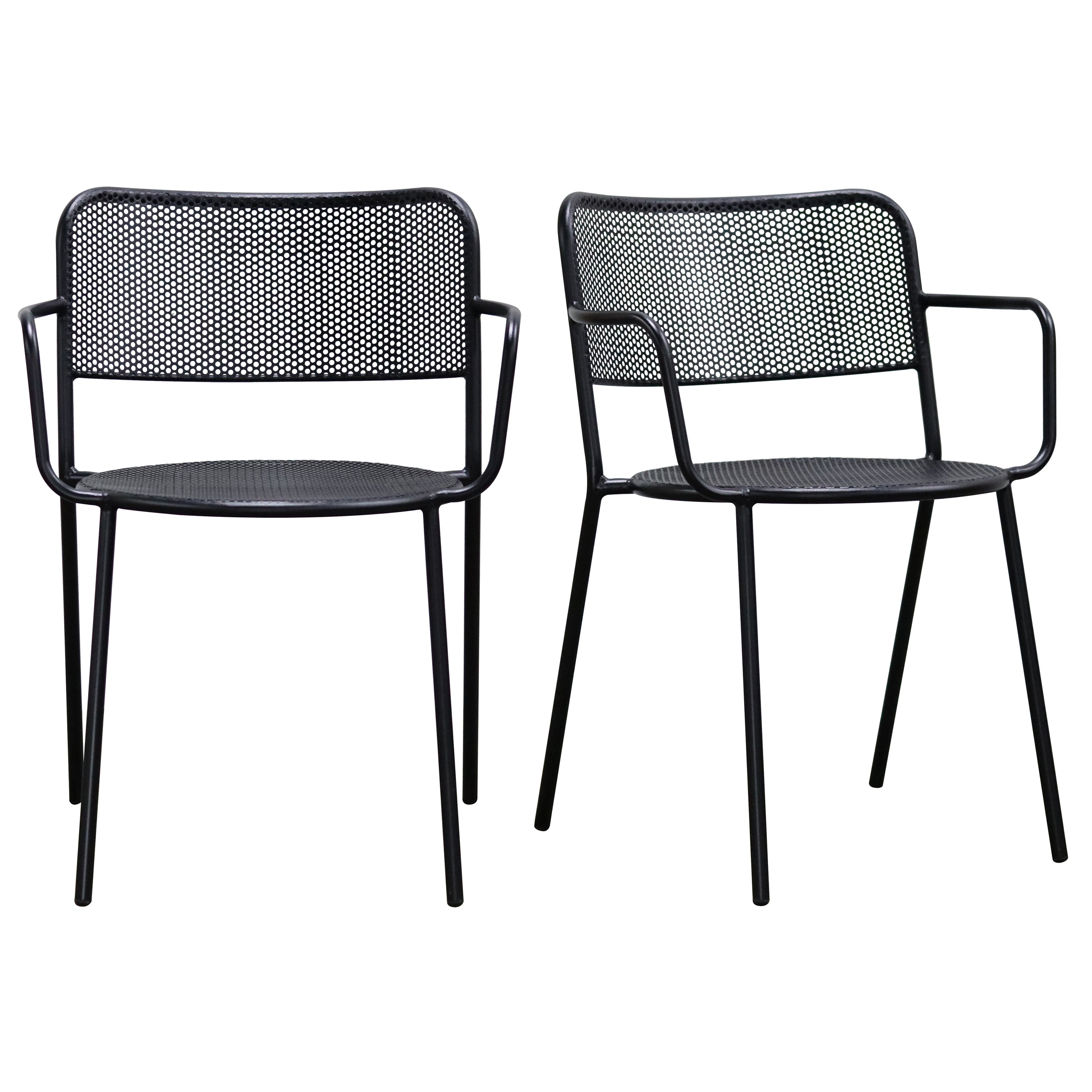 Nansen Outdoor Armchair in Black - Set of 2