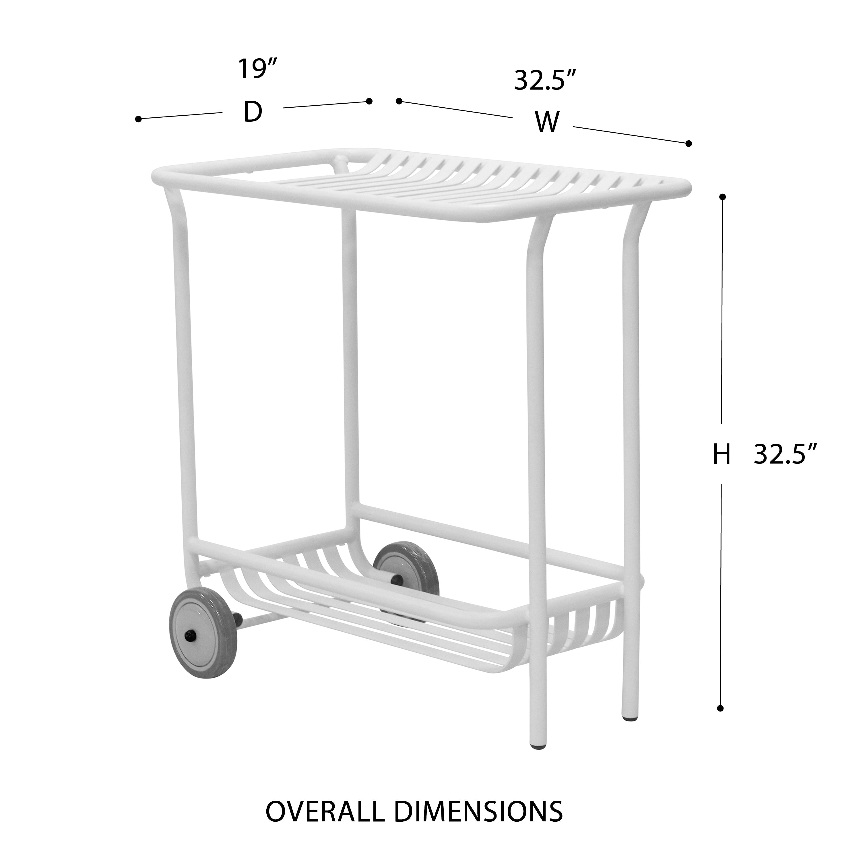 Enid Outdoor Cart in White