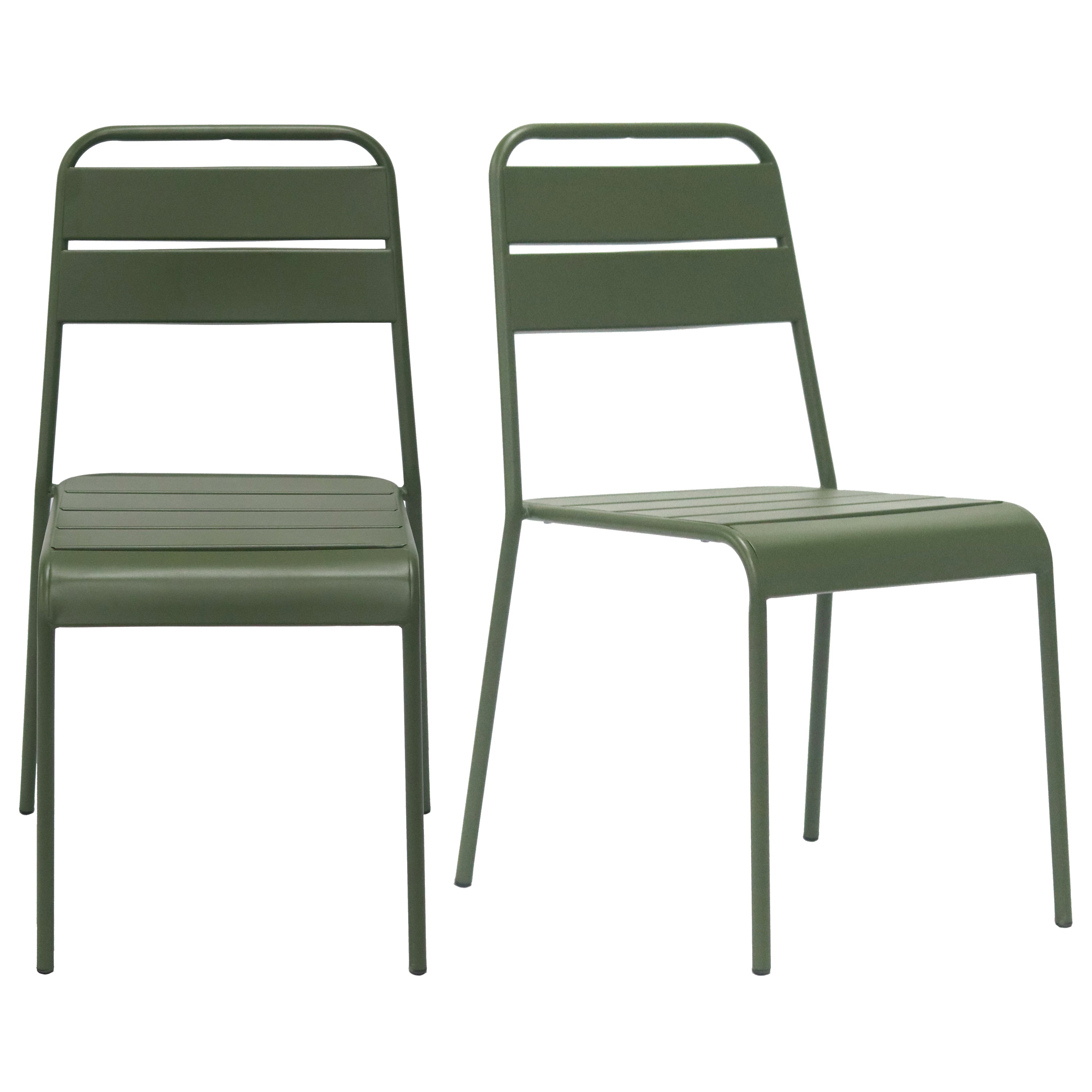 Rosco Outdoor Side Chair in Dark Green - Set of 2