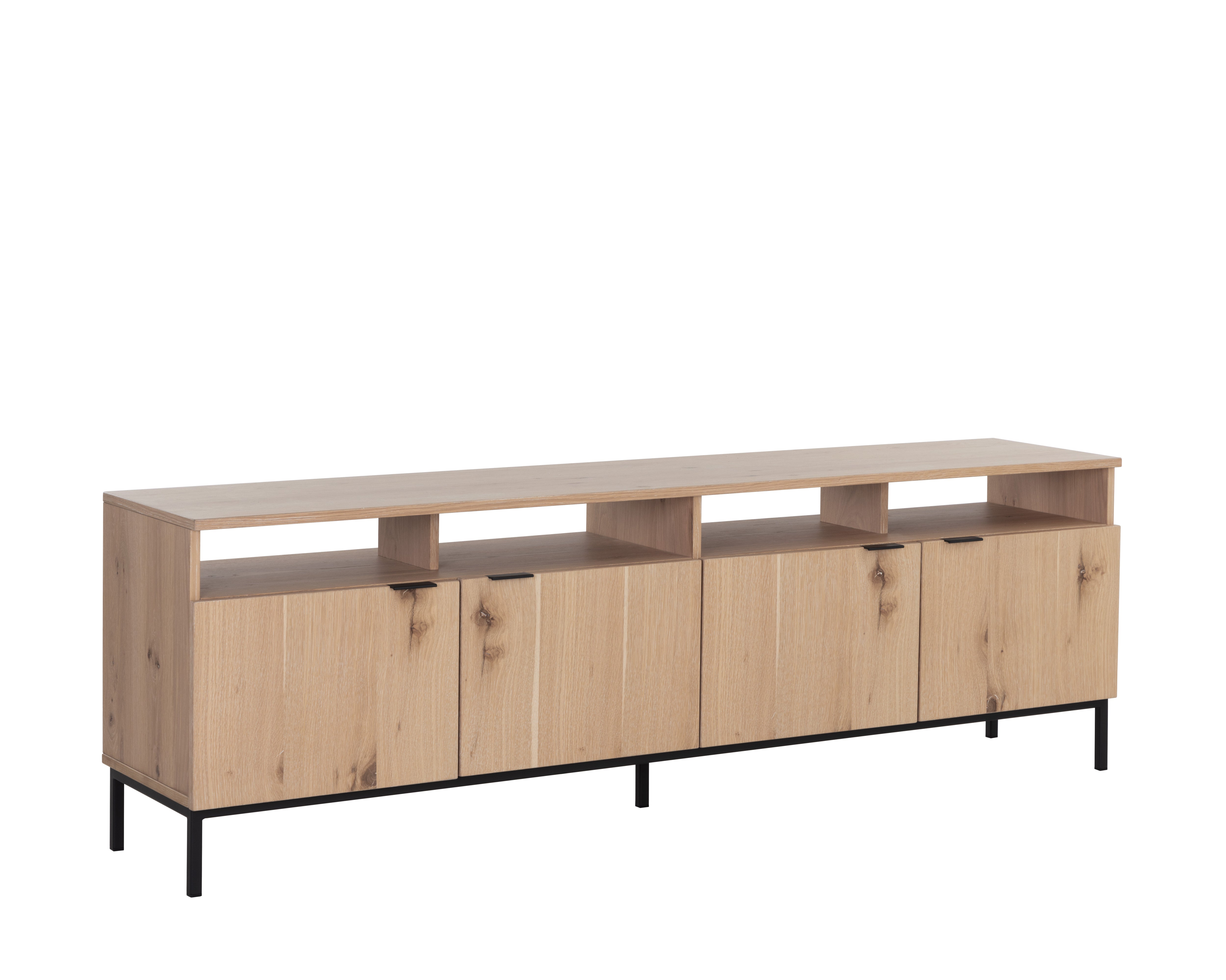 Ambrose Modular Media Console And Cabinet  Rustic Oak 