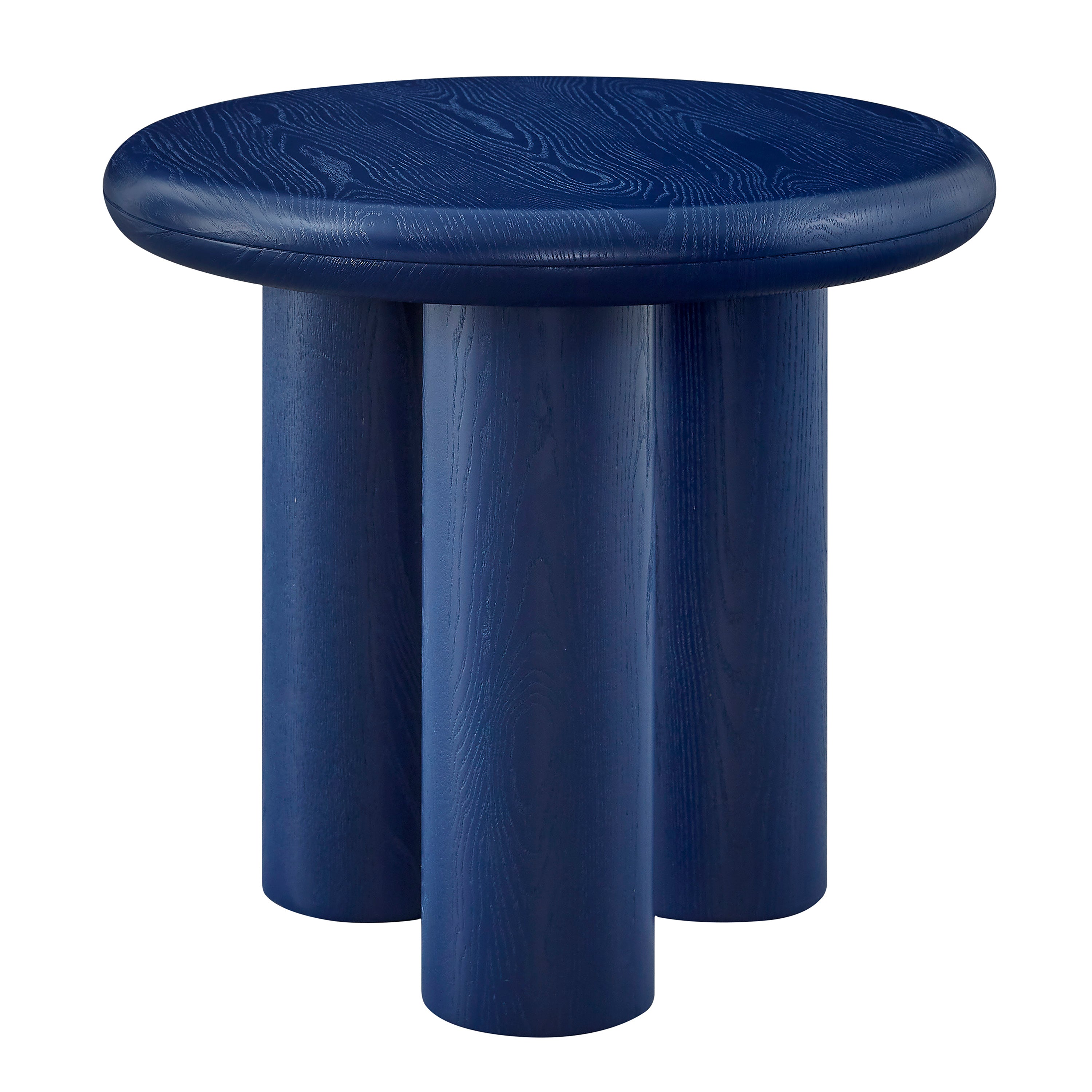 Gunda Round Side Table in Deep Blue