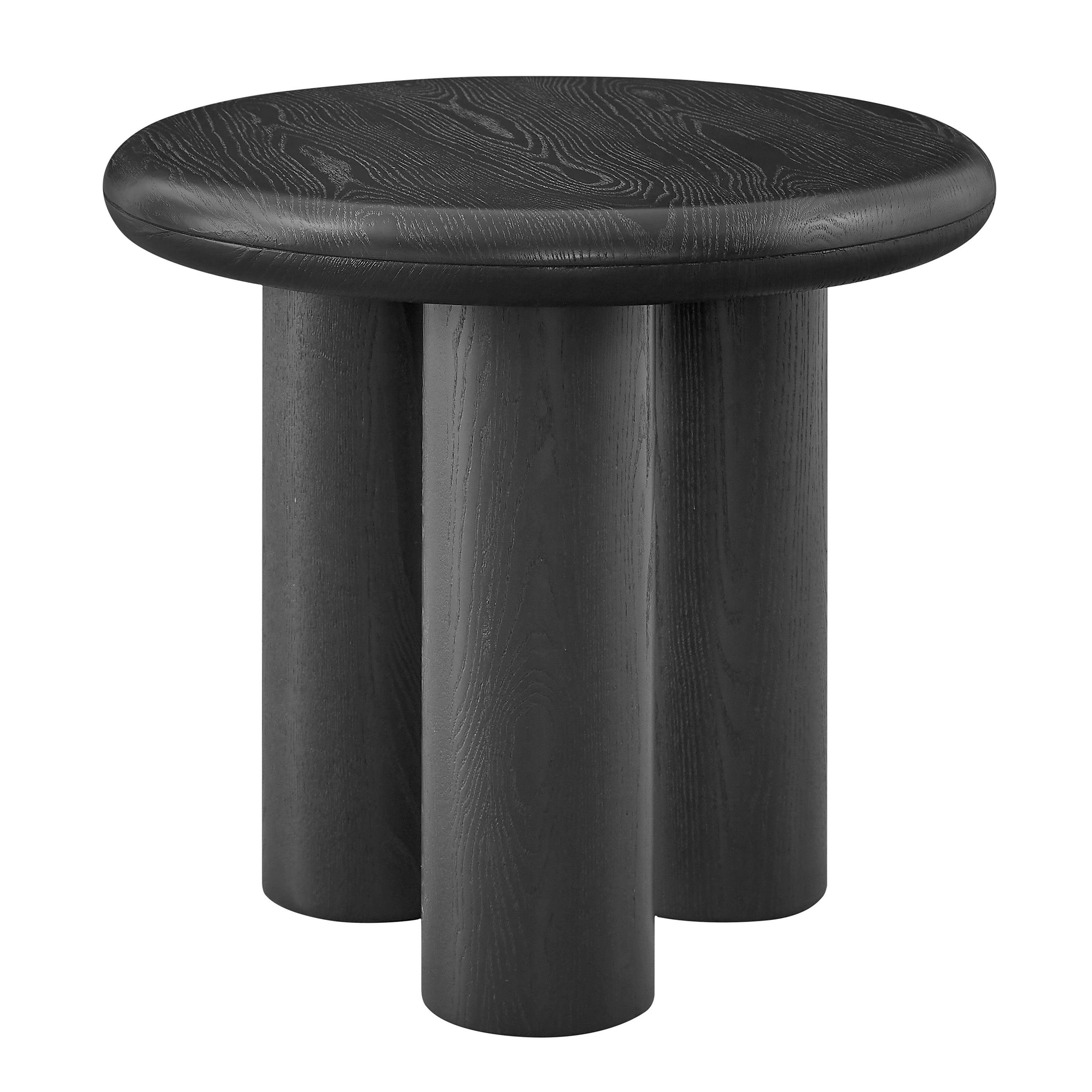 Gunda 24" Round Side Table in Black