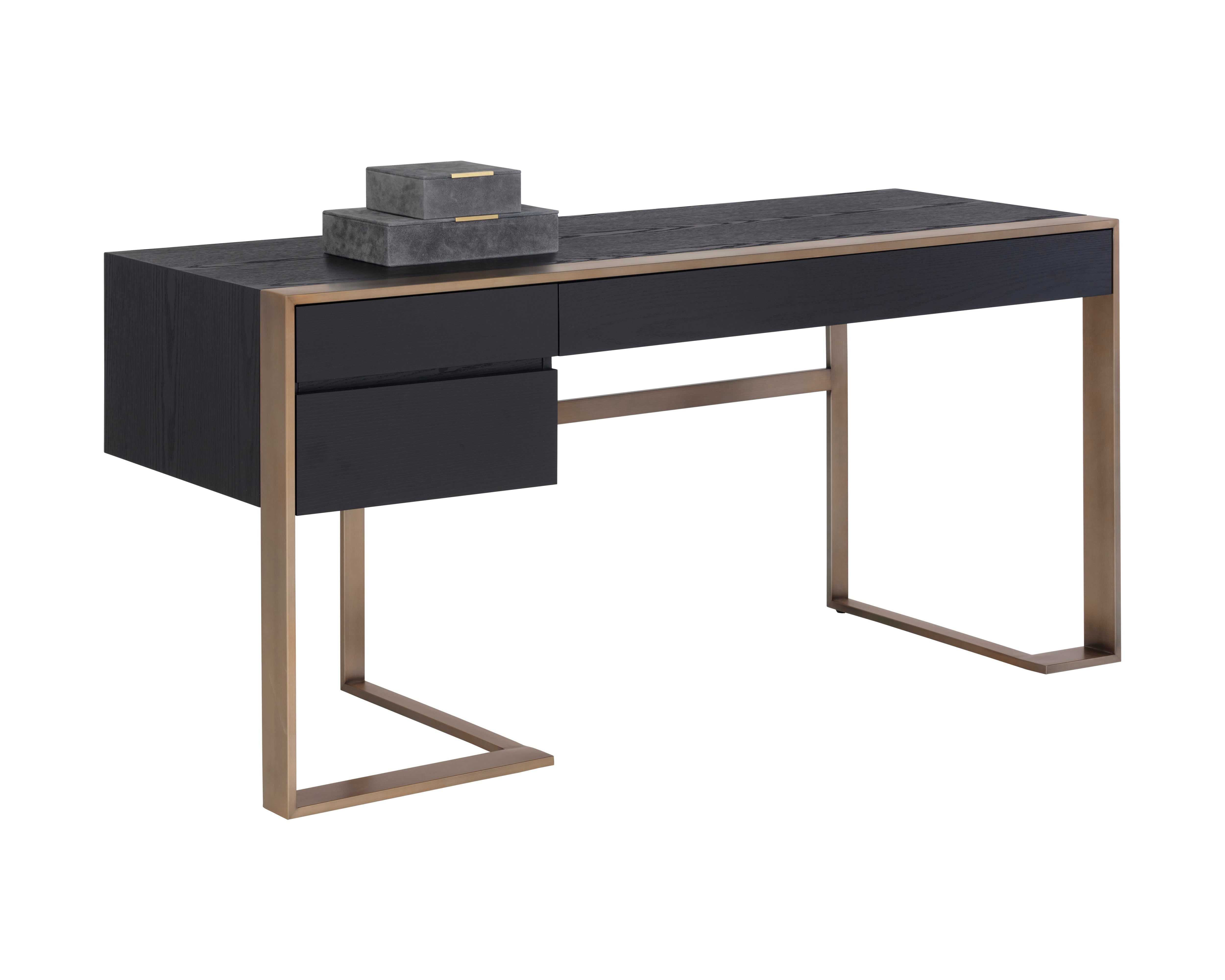 Dalton Desk  Antique Brass 