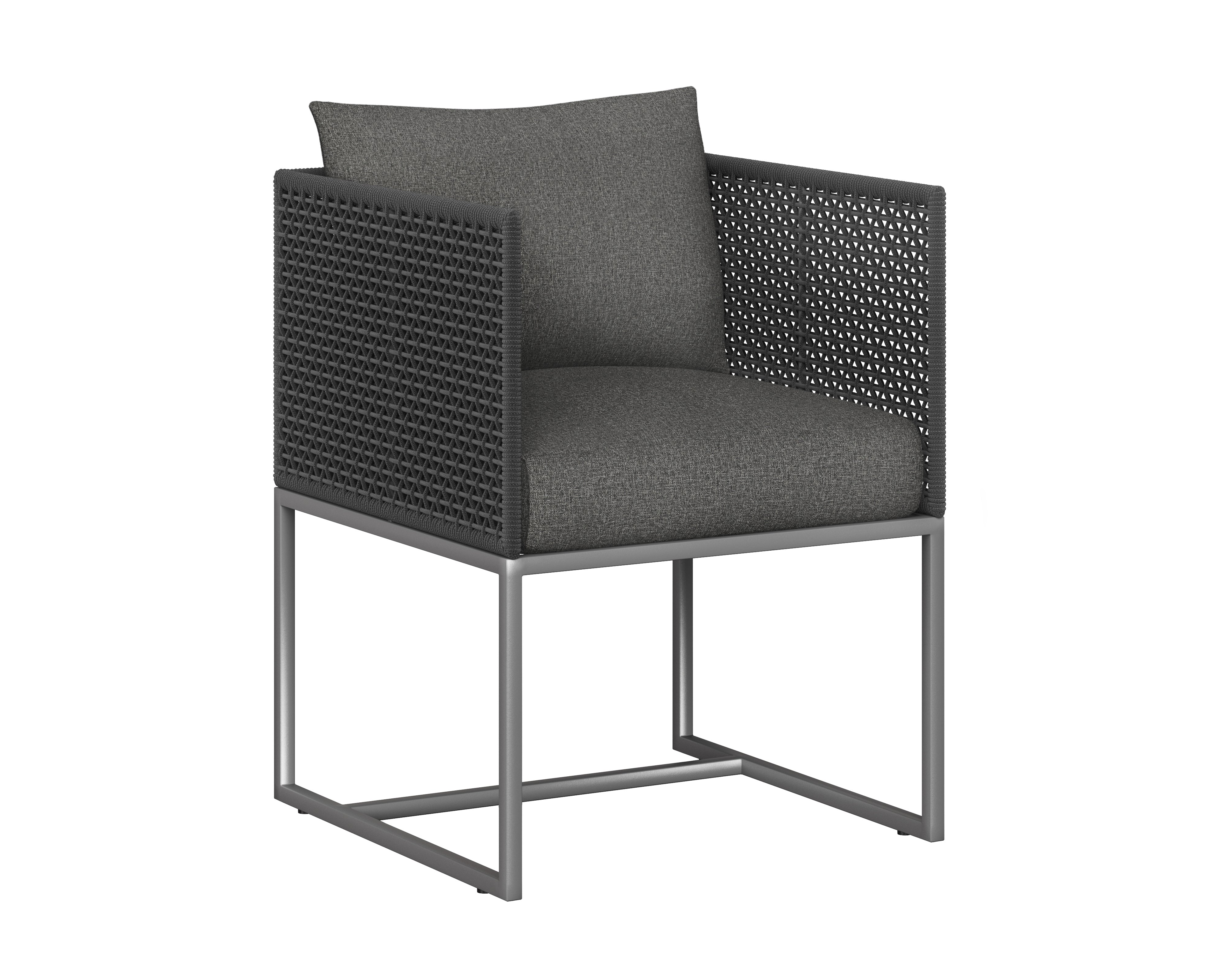 Crete Dining Armchair - Dark Grey - Gracebay Grey