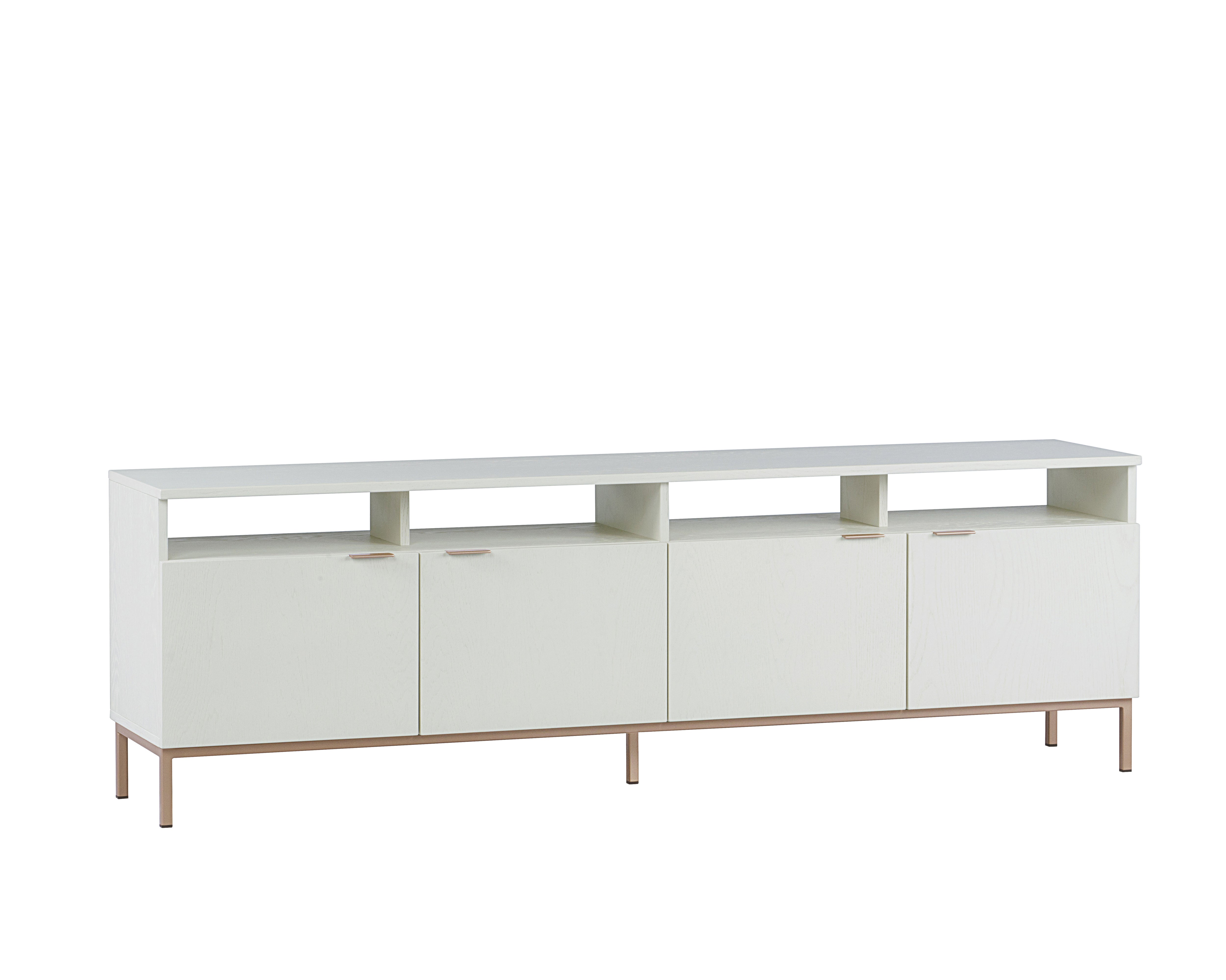 Ambrose Modular Media Console And Cabinet  Champagne Gold 