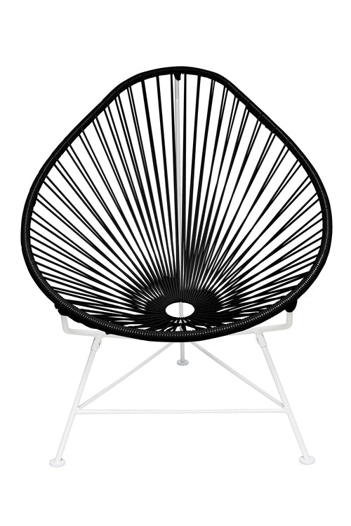 Acapulco Chair White Frame - Color Black Weave