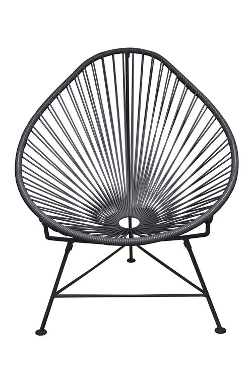 Acapulco Chair Black Frame - Color Grey Weave