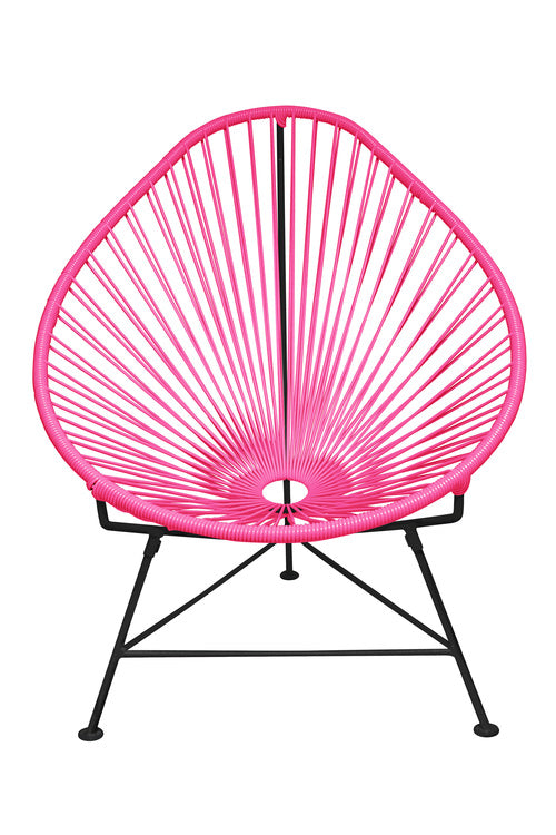 Acapulco Chair Black Frame - Color Pink Weave