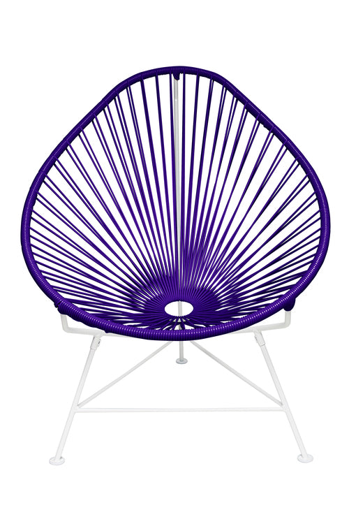 Acapulco Chair White Frame - Color Purple Weave