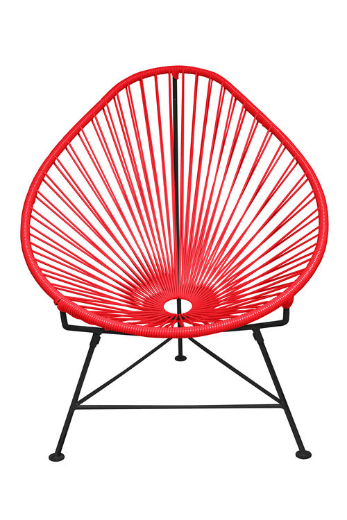 Acapulco Chair Black Frame - Color Red Weave