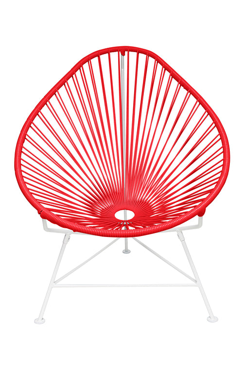 Acapulco Chair White Frame - Color Red Weave