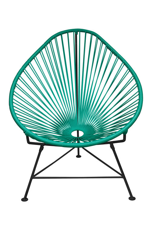 Acapulco Chair Black Frame - Color Turquoise Weave