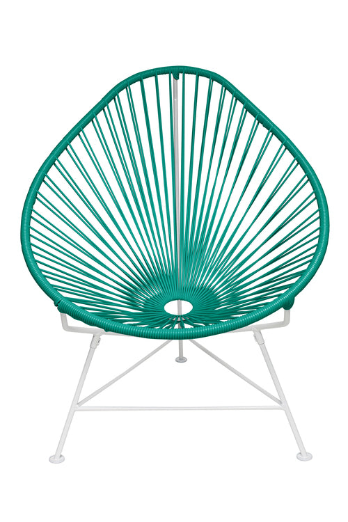 Acapulco Chair White Frame - Color Turquoise Weave