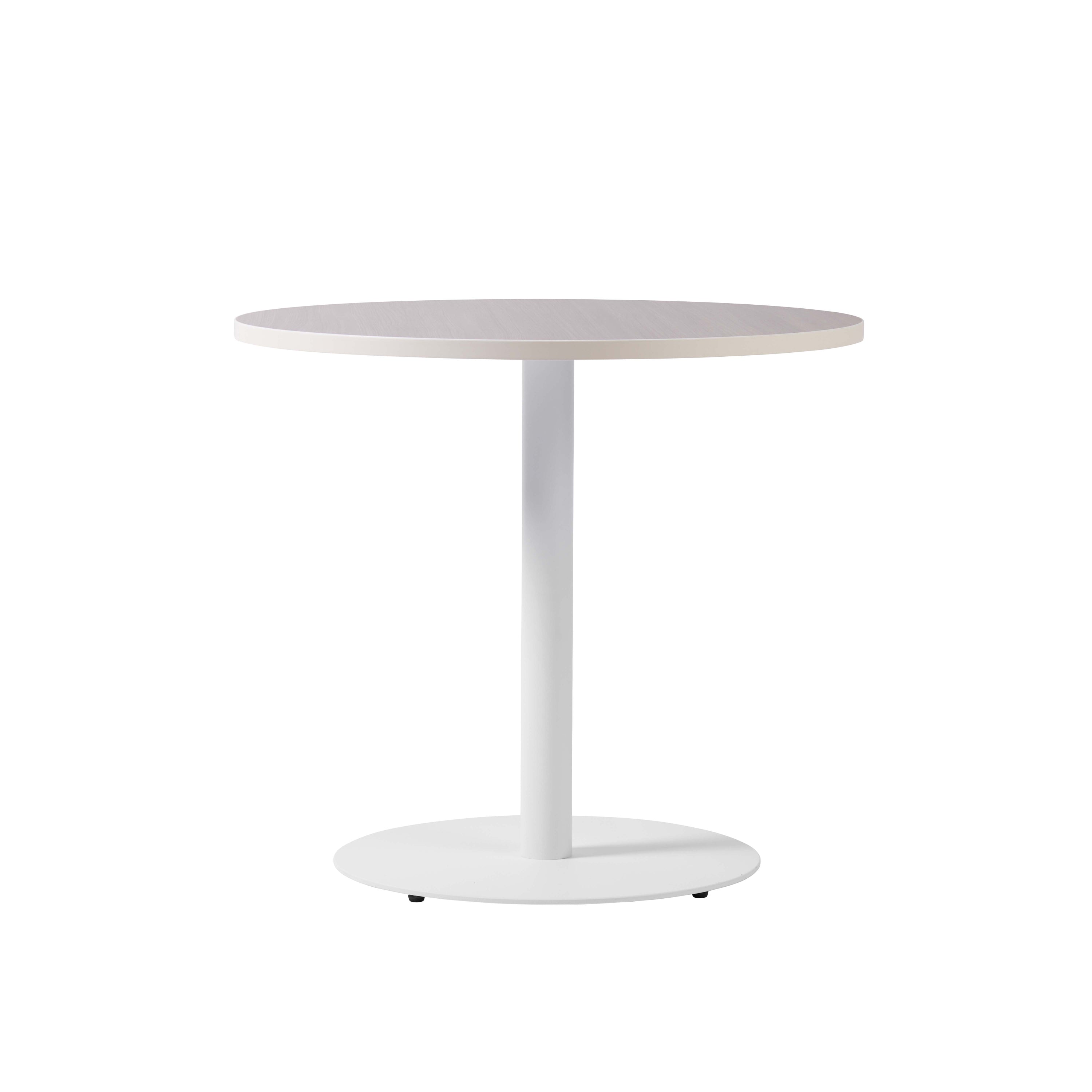 Mastro Series 33" Round Table w Outlet Module in Silver Birch