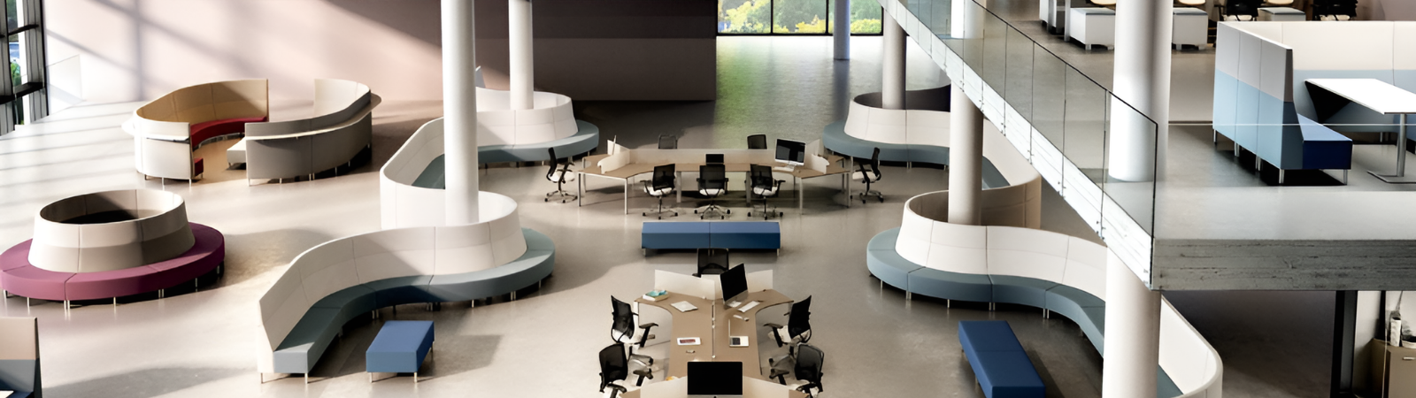Modern modular office interior commercial grade curved office space furniture