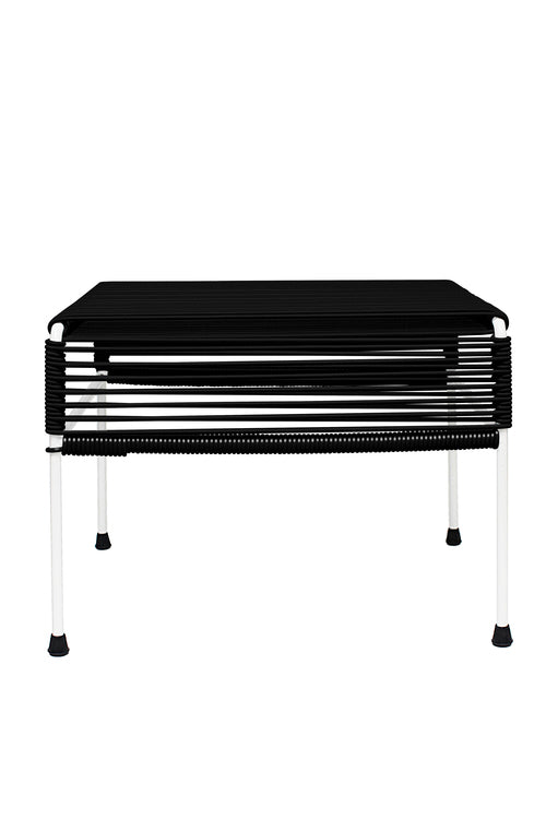 Atom Ottoman White Frame - Color Black Weave