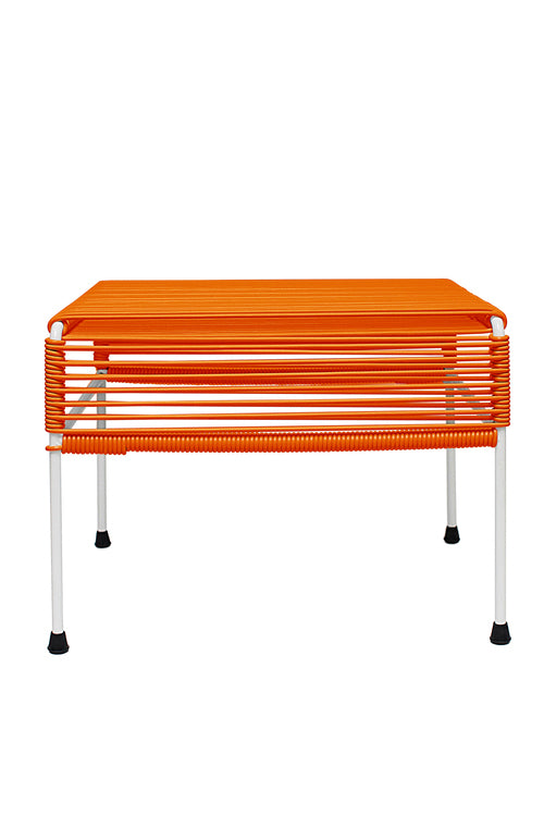 Atom Ottoman White Frame - Color Orange Weave