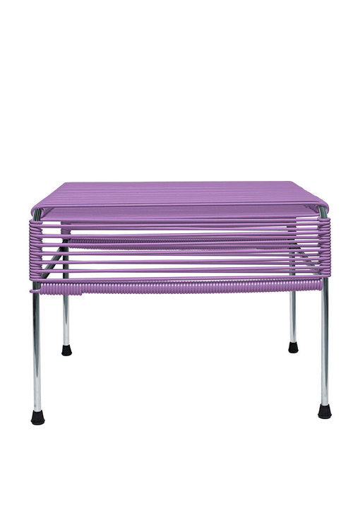 Atom Ottoman Chrome Frame - Color Orchid Weave