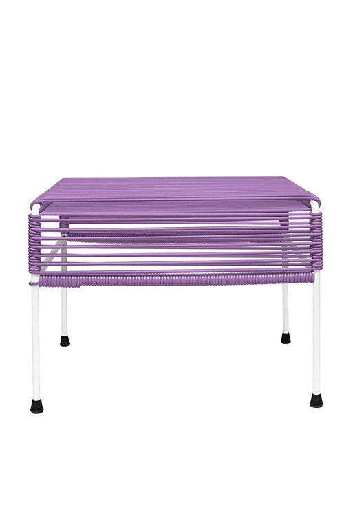 Atom Ottoman White Frame - Color Orchid Weave