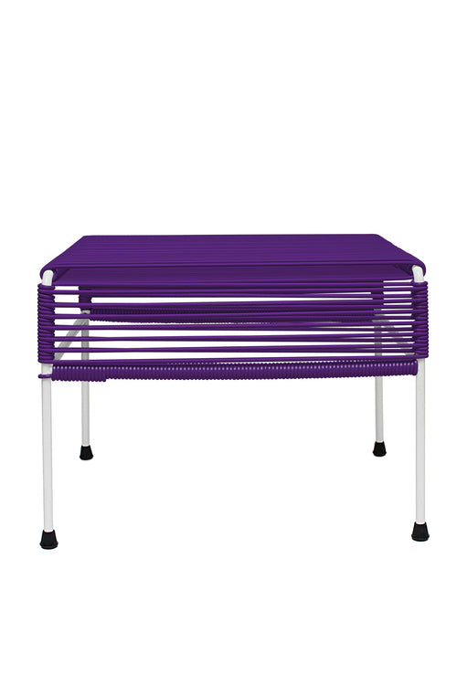 Atom Ottoman White Frame - Color Purple Weave