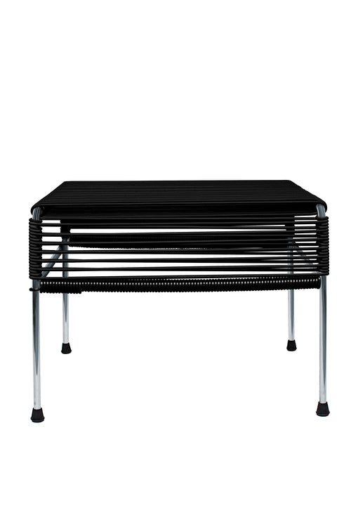 Atom Ottoman Chrome Frame - Color Black Weave