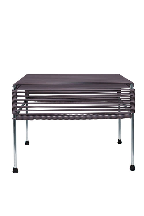 Atom Ottoman Chrome Frame - Color Grey Weave