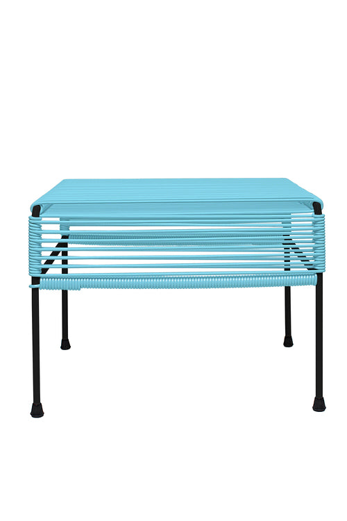 Atom Ottoman Black Frame - Color Blue Weave