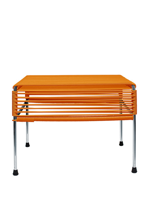 Atom Ottoman Chrome Frame - Color Orange Weave