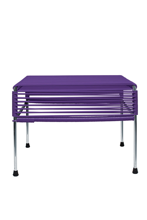 Atom Ottoman Chrome Frame - Color Purple Weave