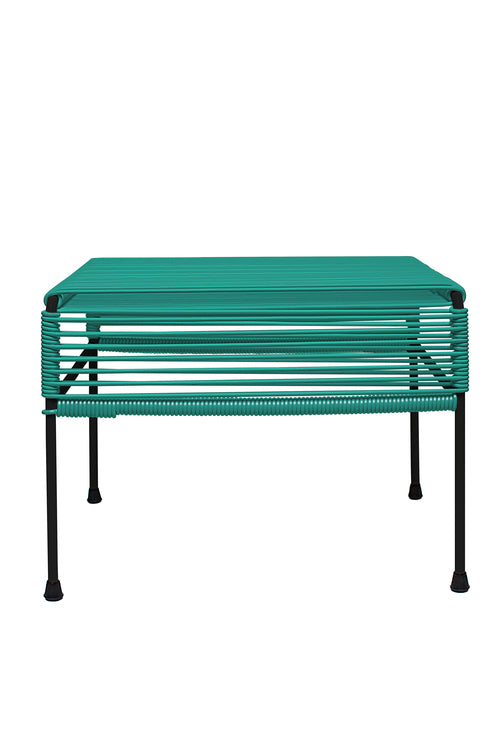 Atom Ottoman Black Frame - Color Turquoise Weave