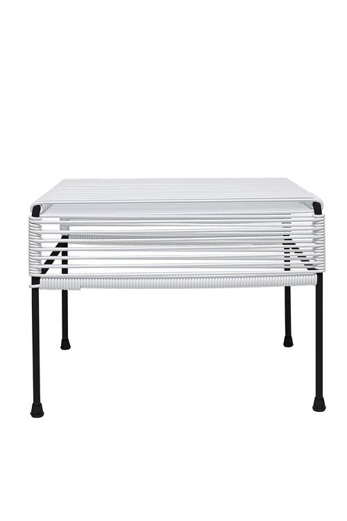 Atom Ottoman Black Frame - Color White Weave