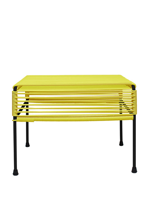 Atom Ottoman Black Frame - Color Yellow Weave