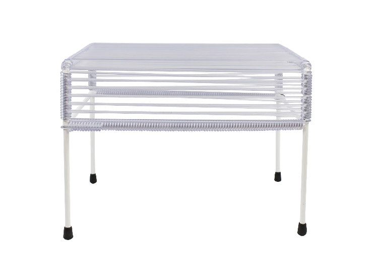 Atom Ottoman White Frame - Color Clear Weave