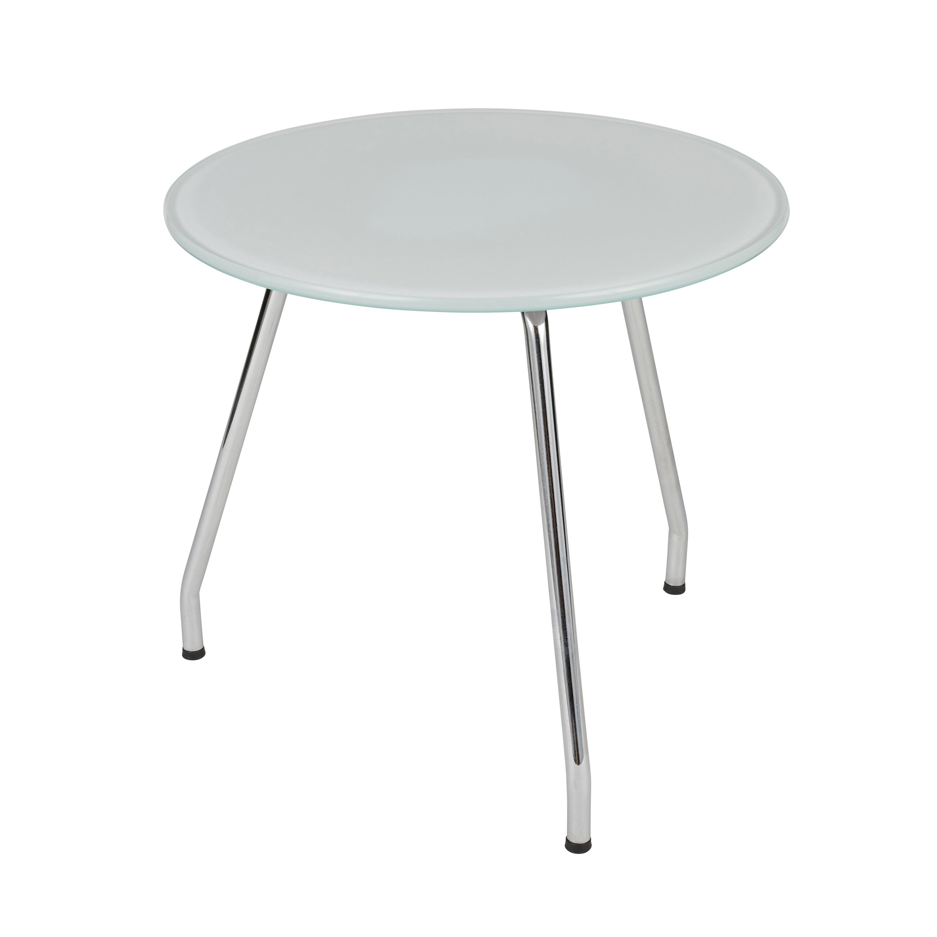 Alvin 20" Side Table in White with Chrome Steel Base