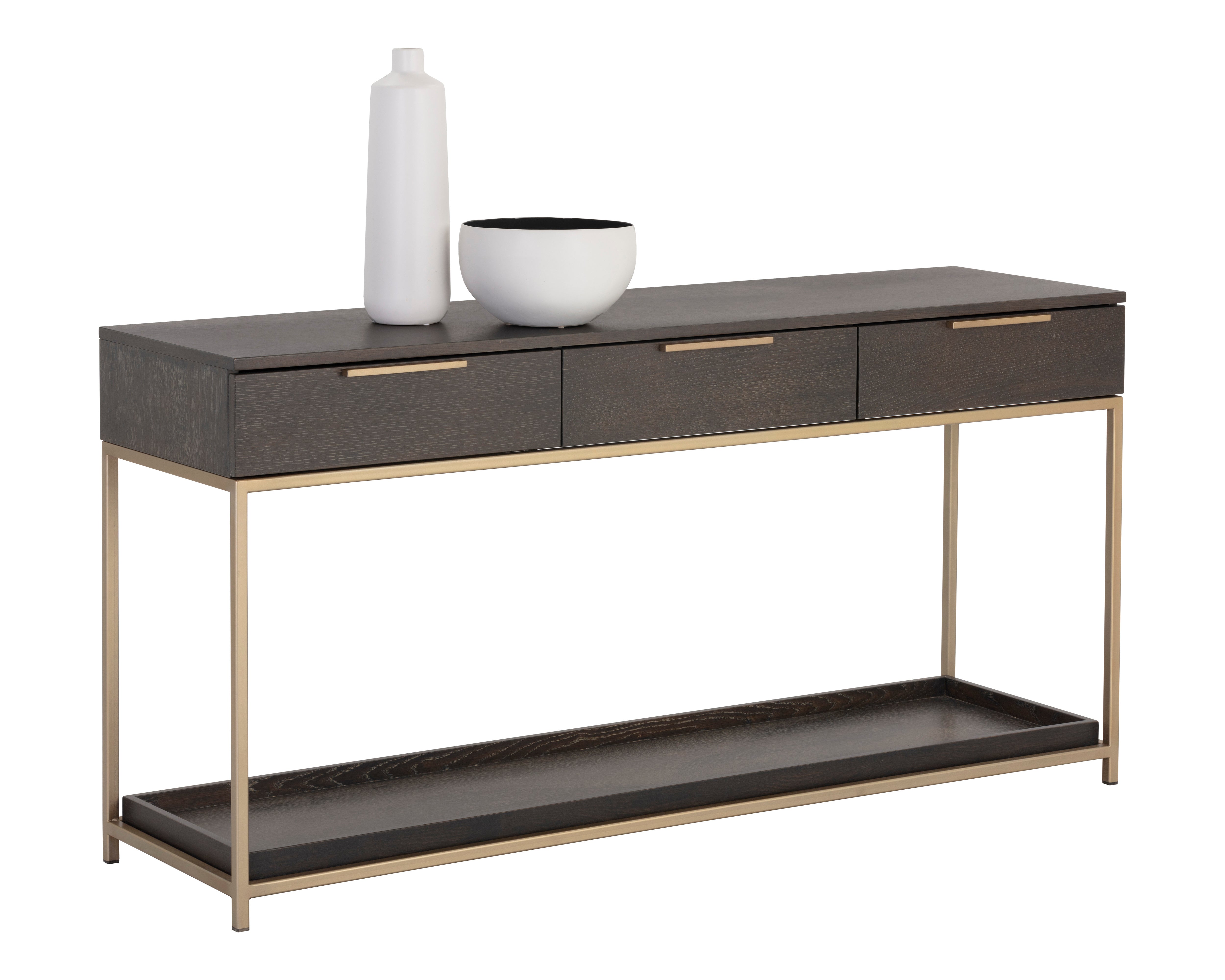 Rebel Console Table With Drawers   Gold 