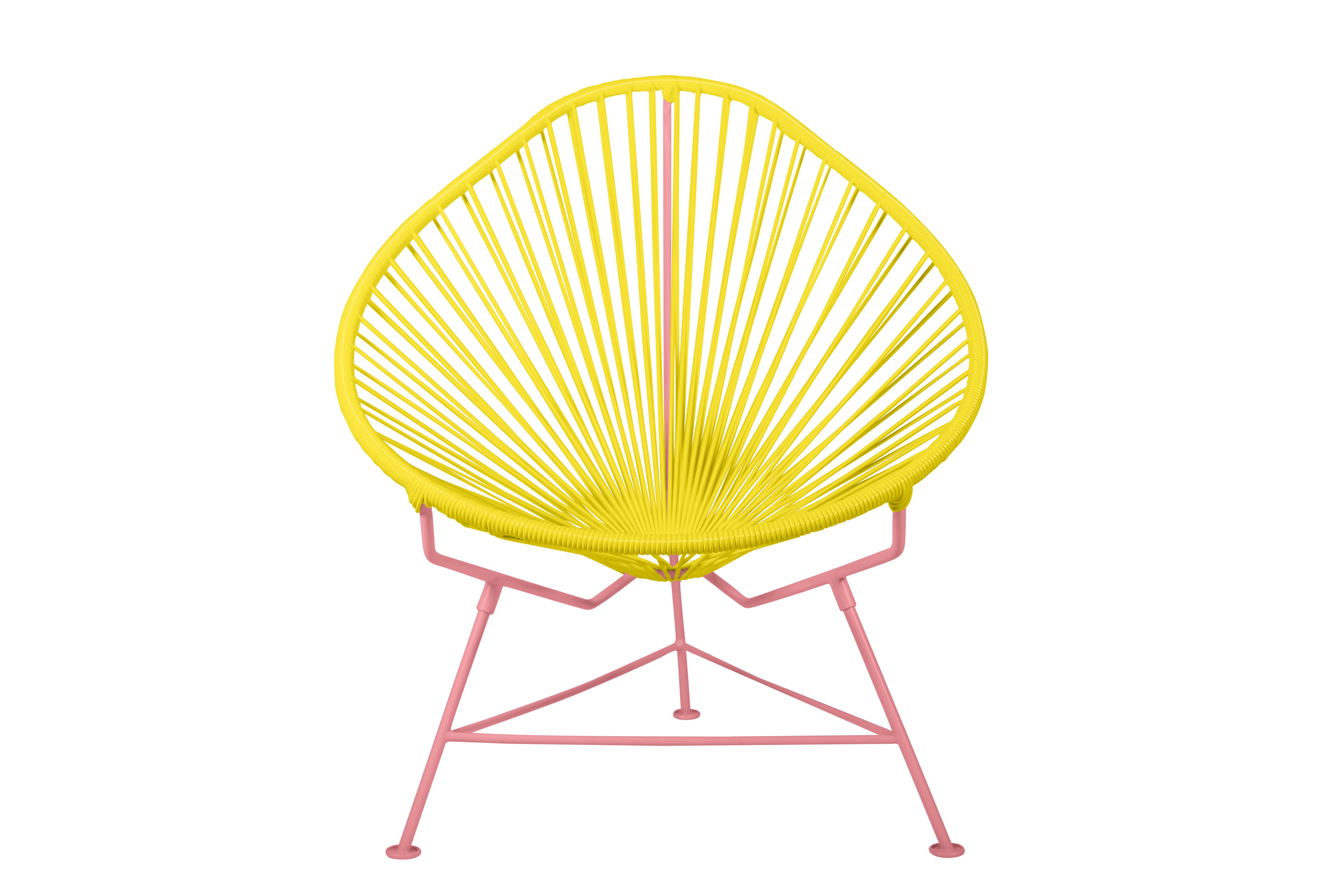 Acapulco Chair Coral Frame - Color Yellow Weave