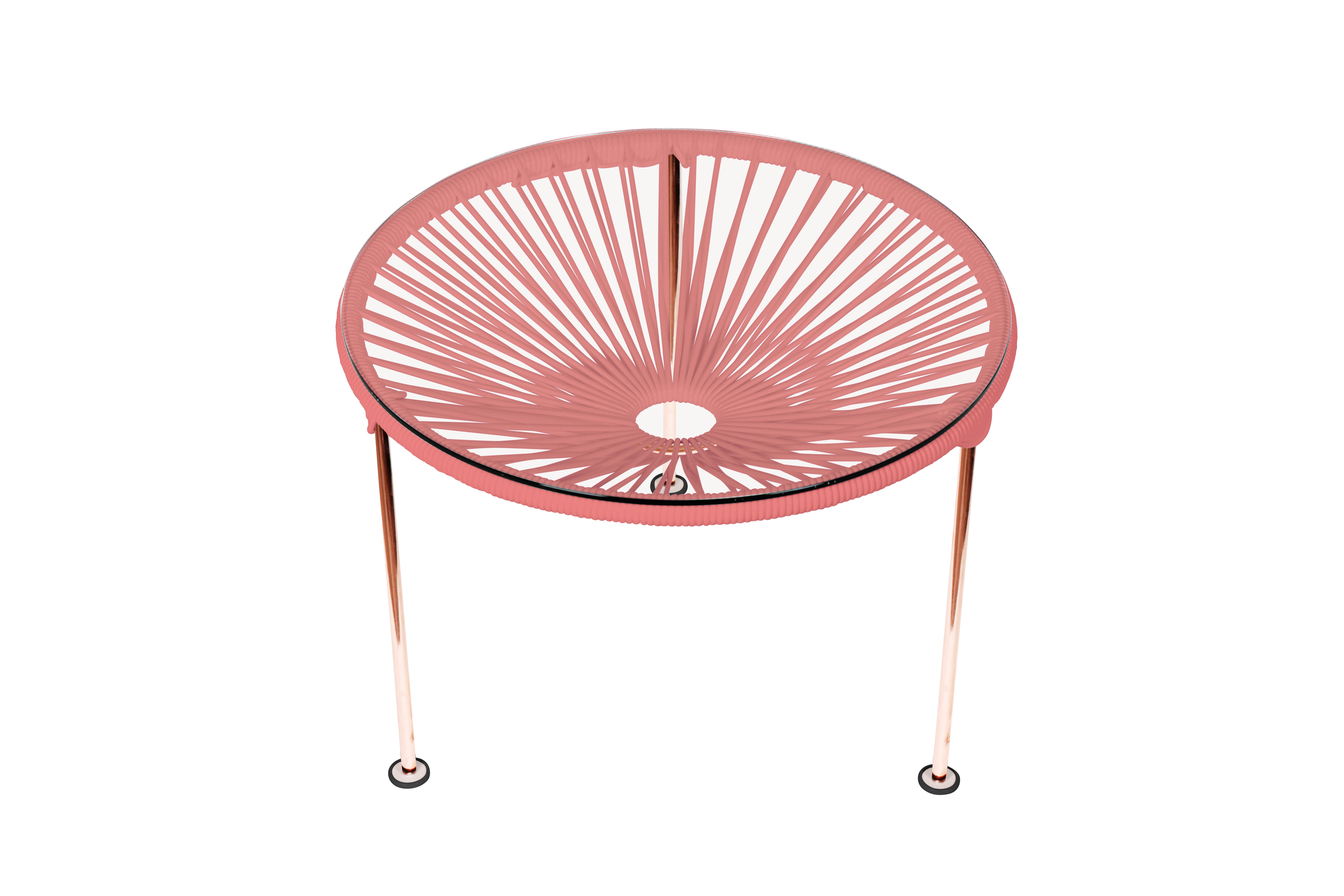 Zicatela Table Copper Frame - Color Coral Weave