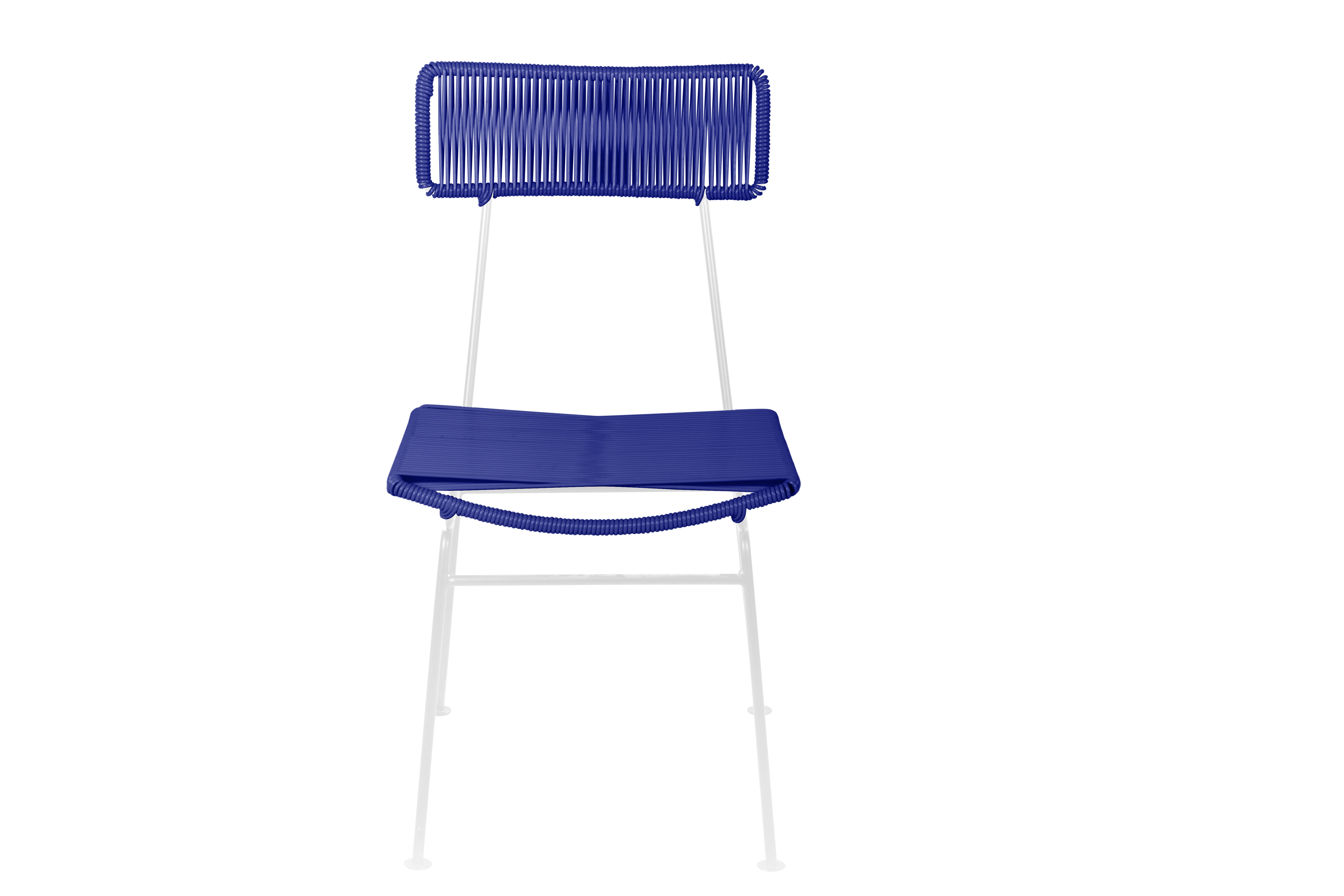 Hapi Chair White Frame - Color Deep Blue Weave