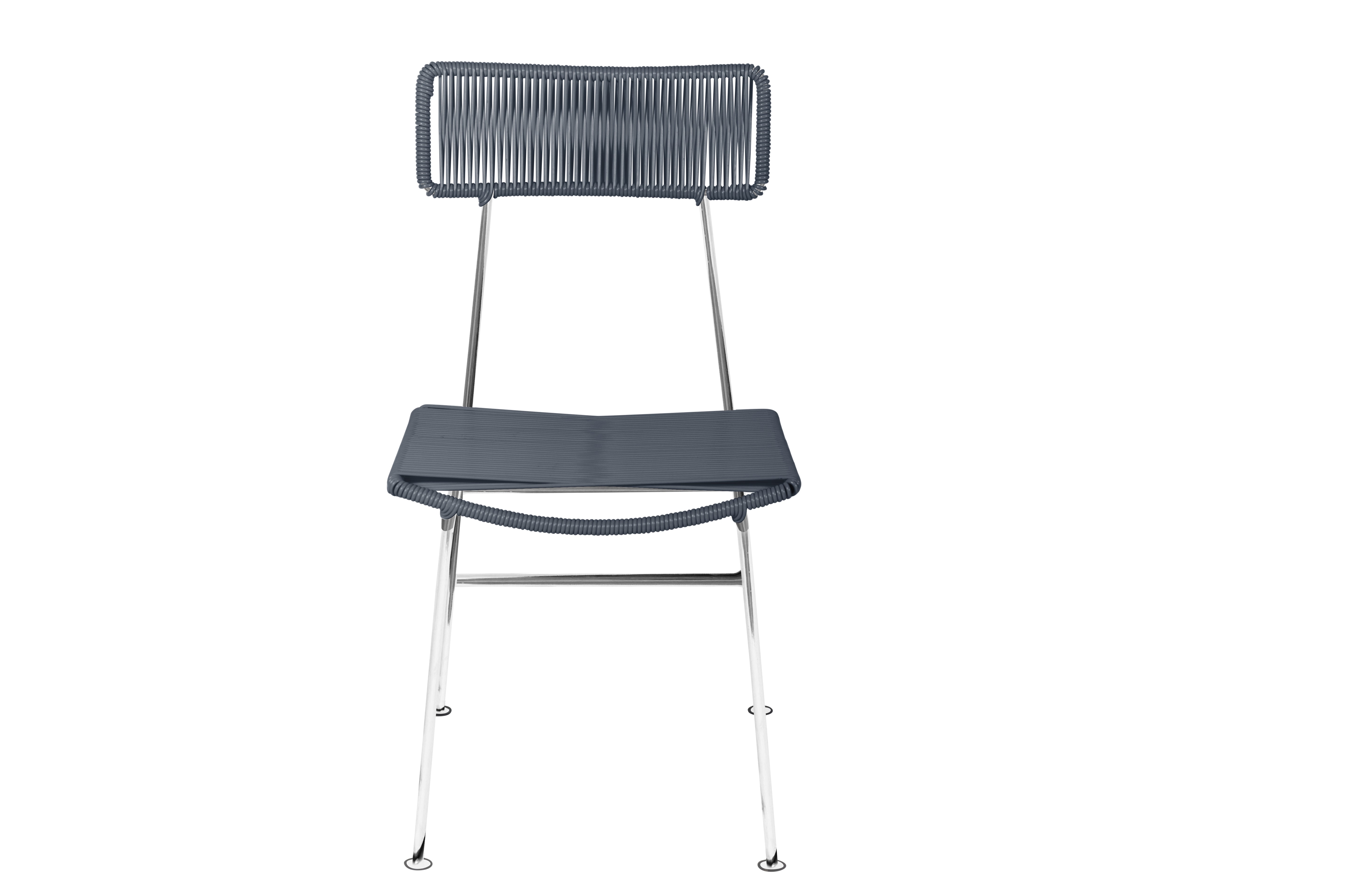 Hapi Chair Chrome Frame - Color Grey Weave