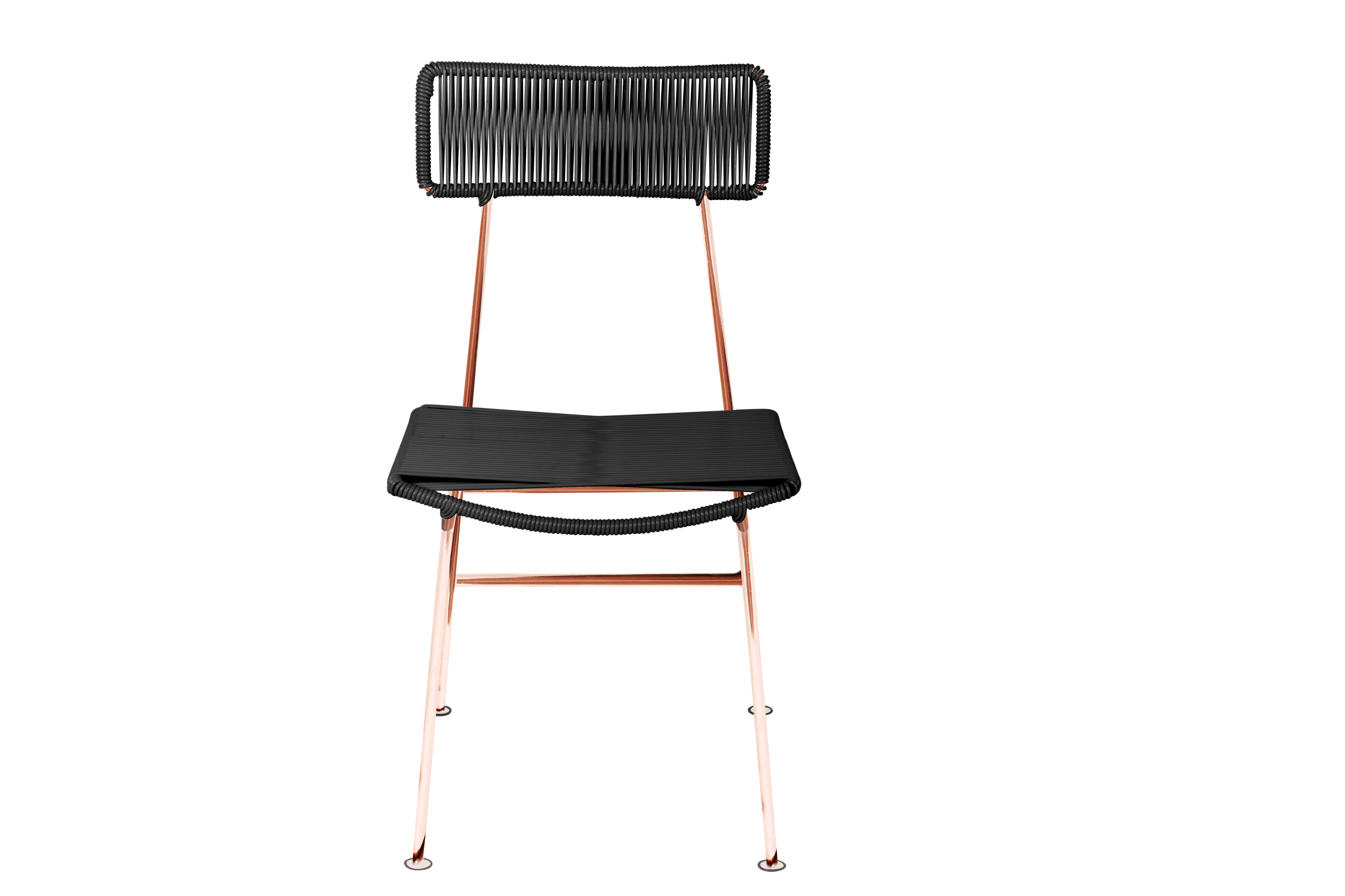 Hapi Chair Copper Frame - Color Black Weave