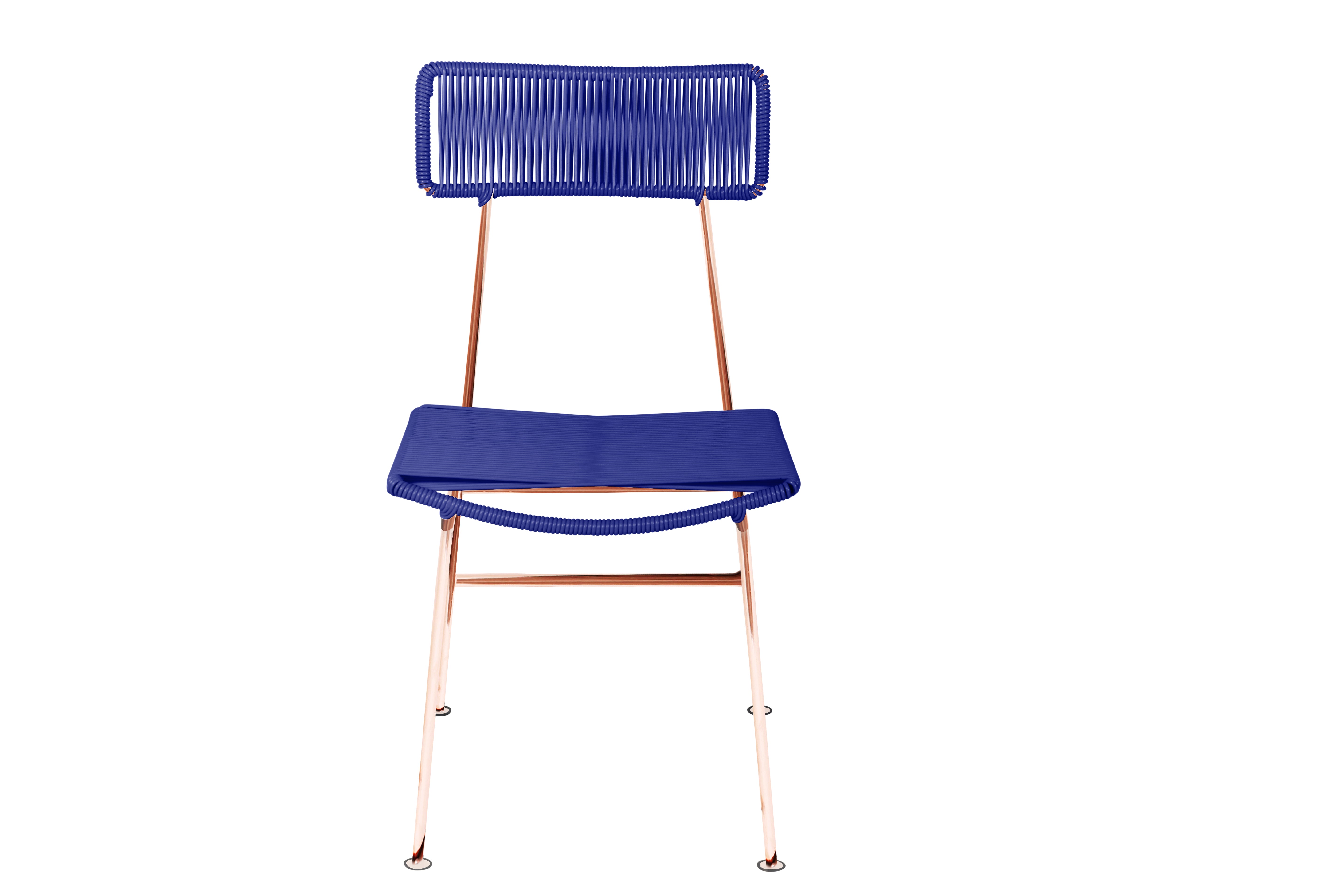 Hapi Chair Copper Frame - Color Deep Blue Weave